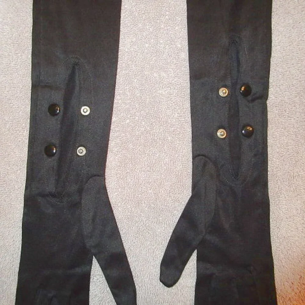 Vtg Long Satin Opera Gloves 6 Formal Elegant Evening Wear Hollywood Regency 60s